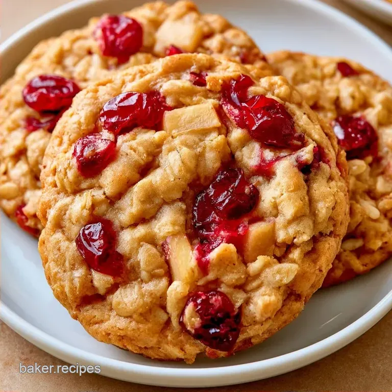 Chewy Apple Cranberry Oatmeal Cookies