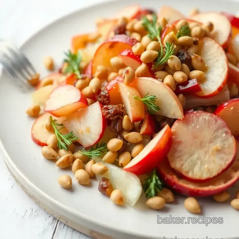 Crisp Apple and Fennel Salad with Pistachios presentation