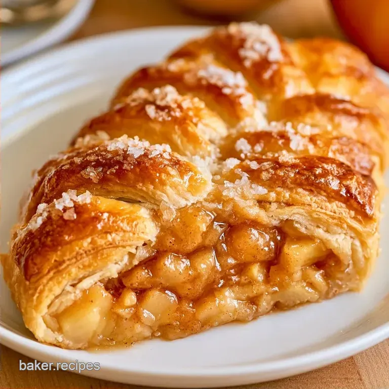 Golden Braided Apple Puff Pastry Strudel