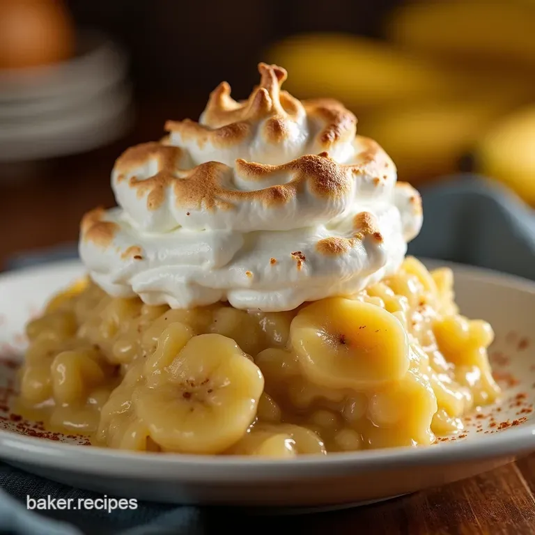 Grandmas Secret Weapon Truly Authentic Southern Banana Pudding with Meringue Topping presentation