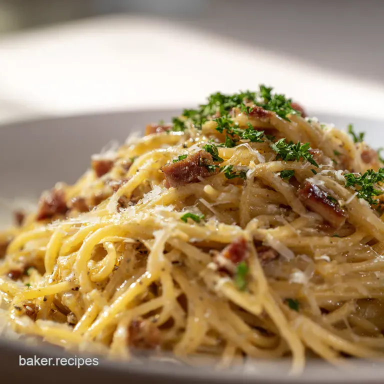 Authentic Roman Carbonara: Silky Cheesy Perfection presentation