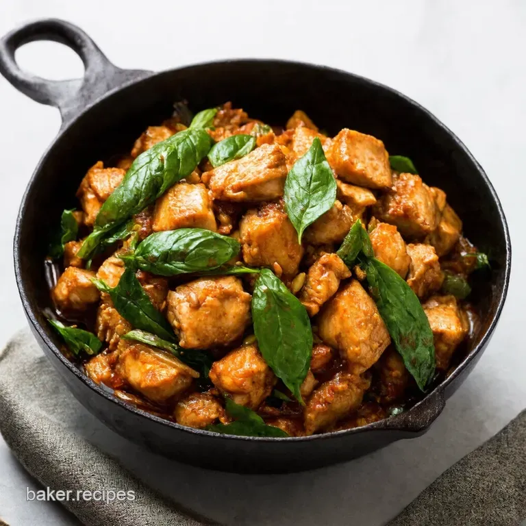 Authentic Thai Basil Chicken Pad Kra Pao Gai