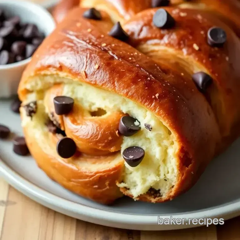 Braided Chocolate Chip Brioche presentation