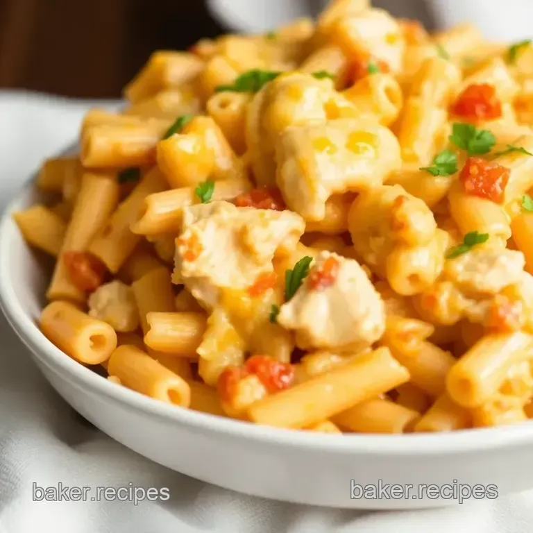 Cheesy Chicken Pasta Bake presentation