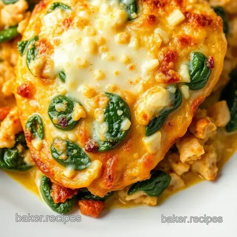 Easy Chicken Bake with Spinach & Cheese presentation