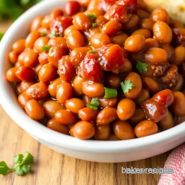 Hearty Baked Beans with Ground Beef presentation