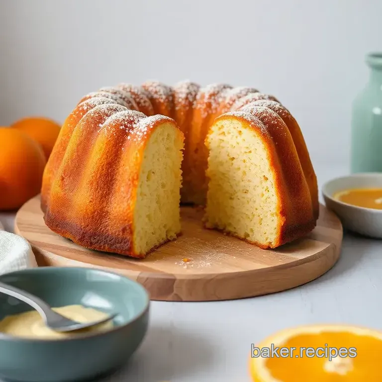Bake Cream Cheese Pound Cake with Oranges presentation