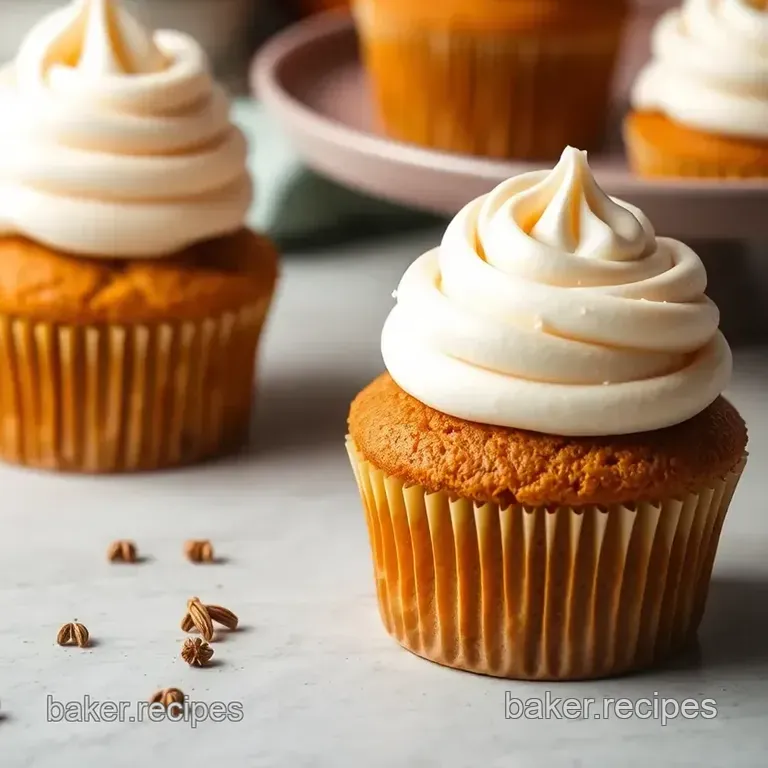 Spiced Pumpkin Cupcakes with Marshmallow Frosting presentation