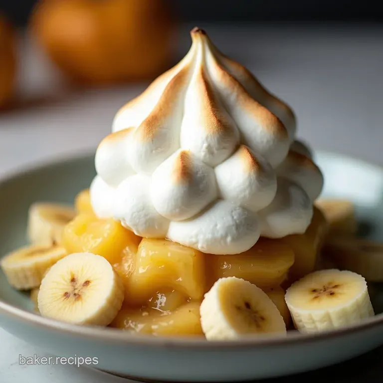 The Ultimate Southern Comfort Baked Banana Pudding with Towering Swiss Meringue