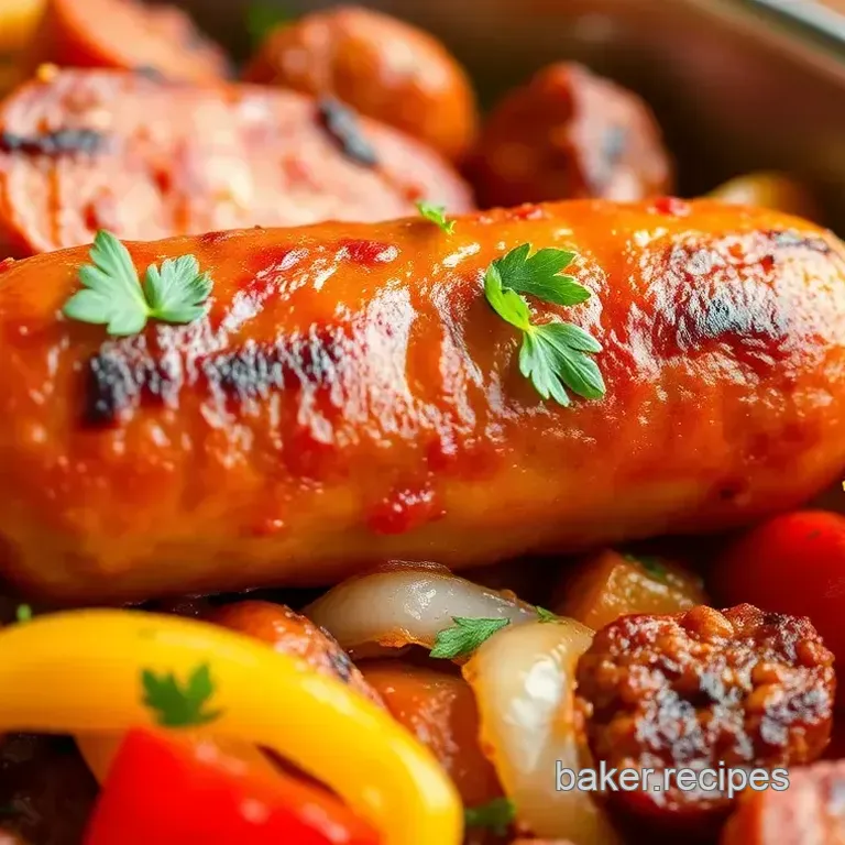 Baked Italian Sausage with Peppers and Onions