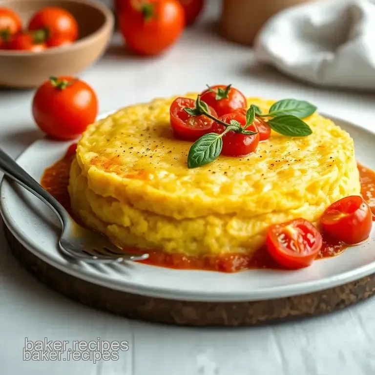 Baked Polenta with Juicy Burst Tomatoes presentation