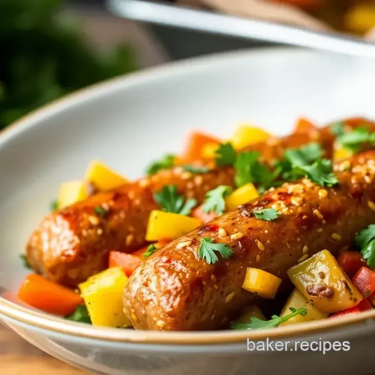 Baked Italian Sausage with Bell Peppers and Onions