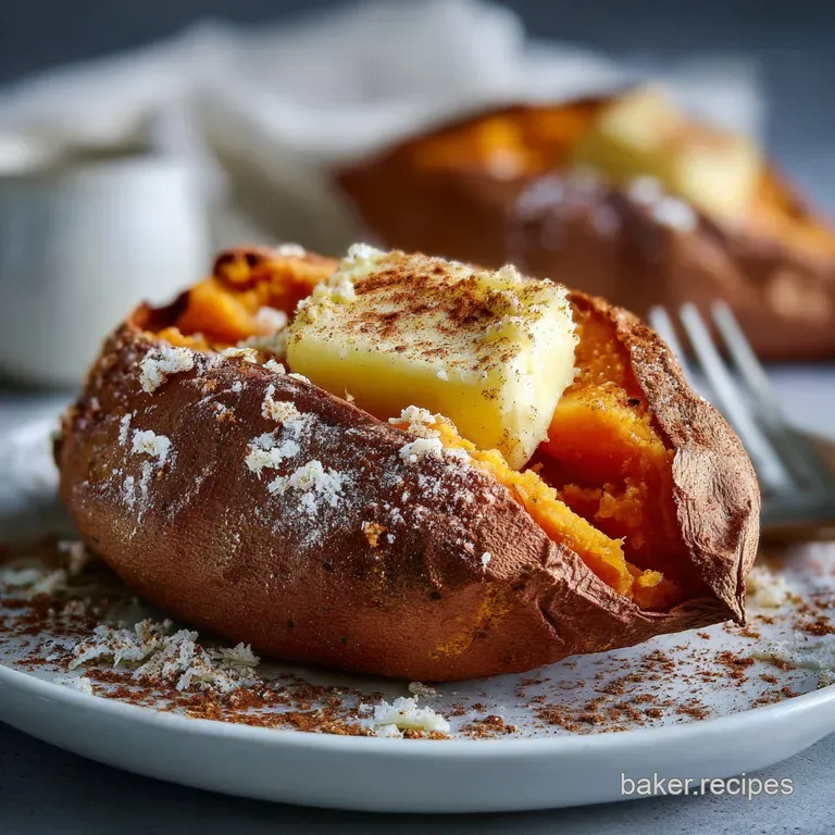 Baked Sweet Potato with Butter and Cinnamon