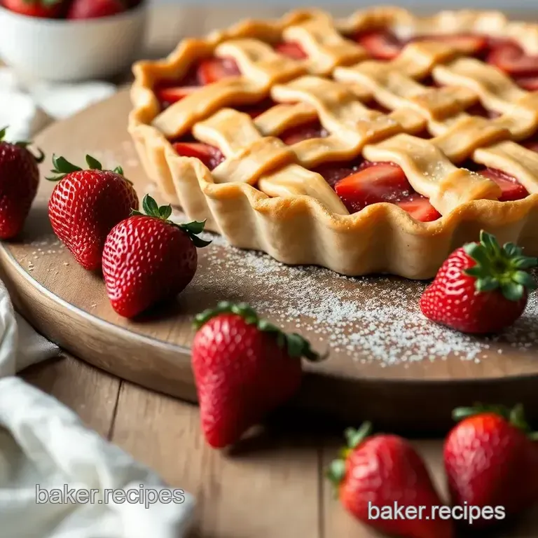 Strawberry Lattice Pie presentation