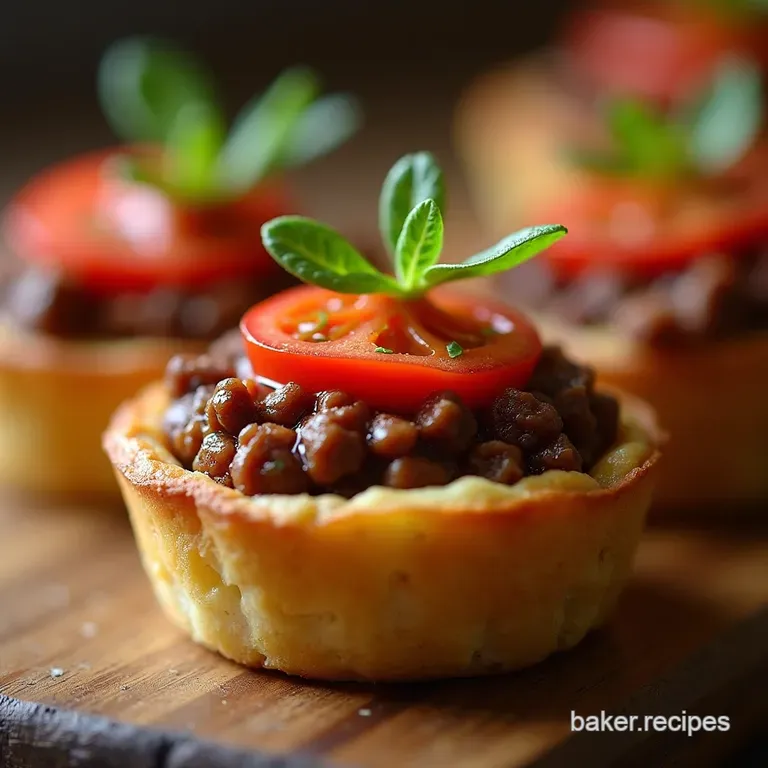 Smoky Bbq Beef Sunkissed Tomato Tartlets presentation