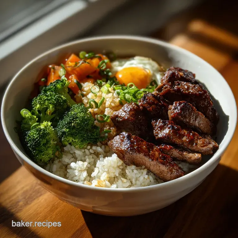 Korean Bbq Steak Rice Bowl For: 30-Minute Flavor Bomb presentation