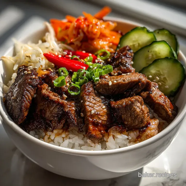 Korean BBQ Steak Rice Bowl for: 30-Minute Flavor Bomb