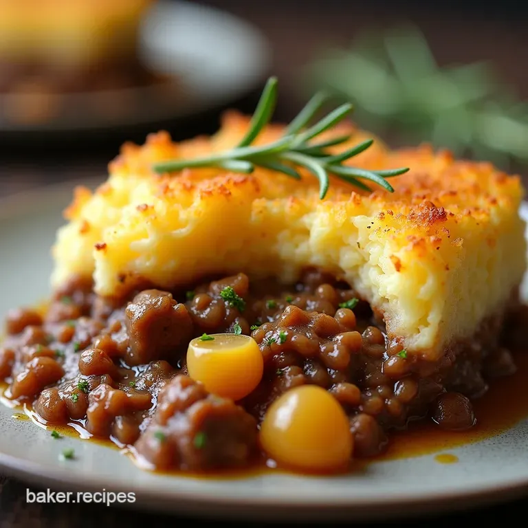 The Proper Job Cottage Pie with Rosemary Garlic Crushed Potato Topping
