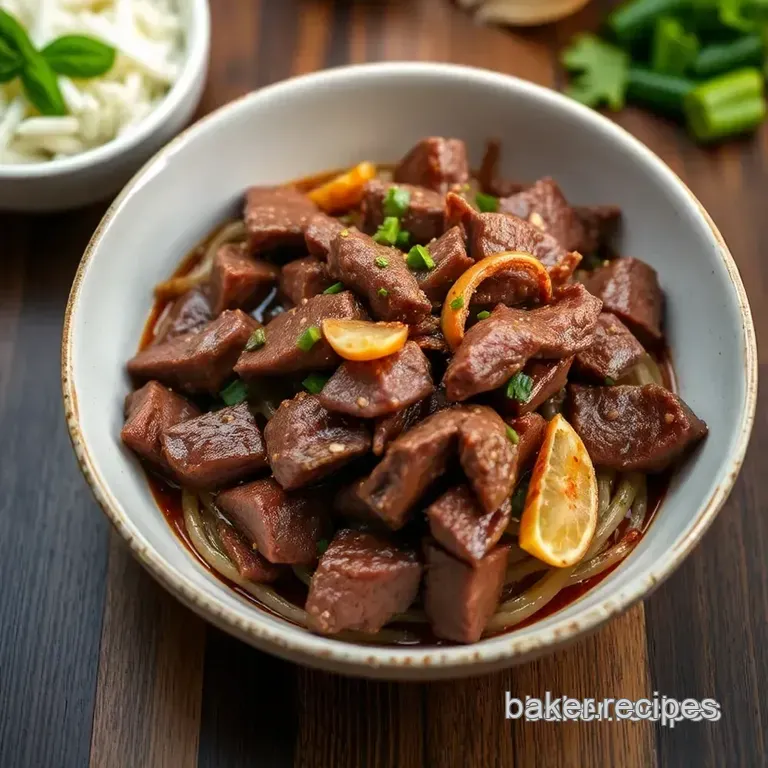 Beefy Bliss: a Delectable Bowl of Beef presentation