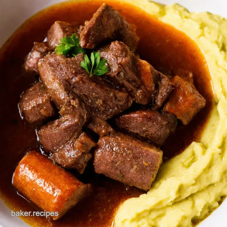 BeerBraised Beef Sausage My Comfort Food Bangers Mash