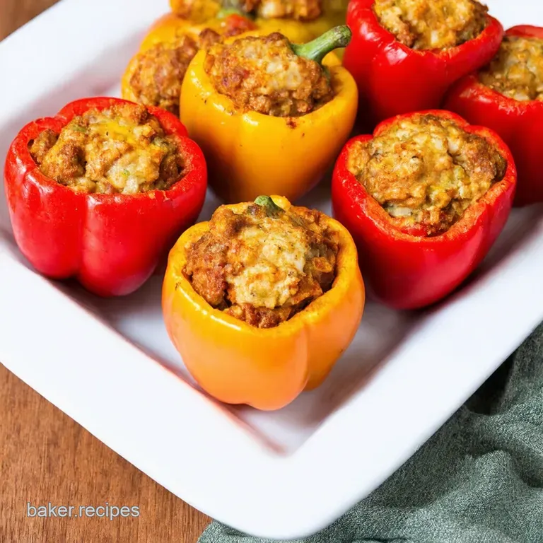 Bellissimo Bell Peppers Classic Italian Stuffed Peppers presentation