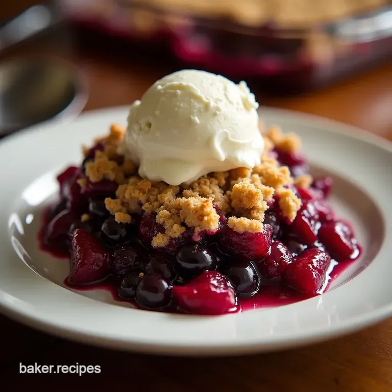 The Summers Best Mate Blueberry Rhubarb Crisp presentation