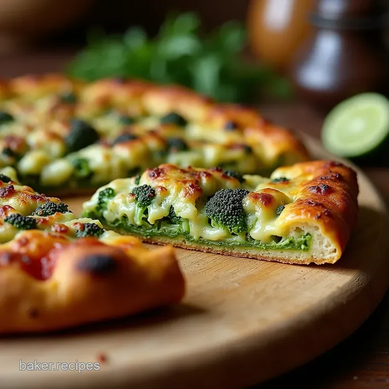 The Green Powerhouse Lowcarb Broccoli Pizza Crust presentation