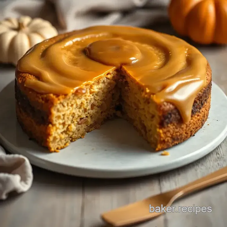 Decadent Brown Butter Pumpkin Texas Cake presentation