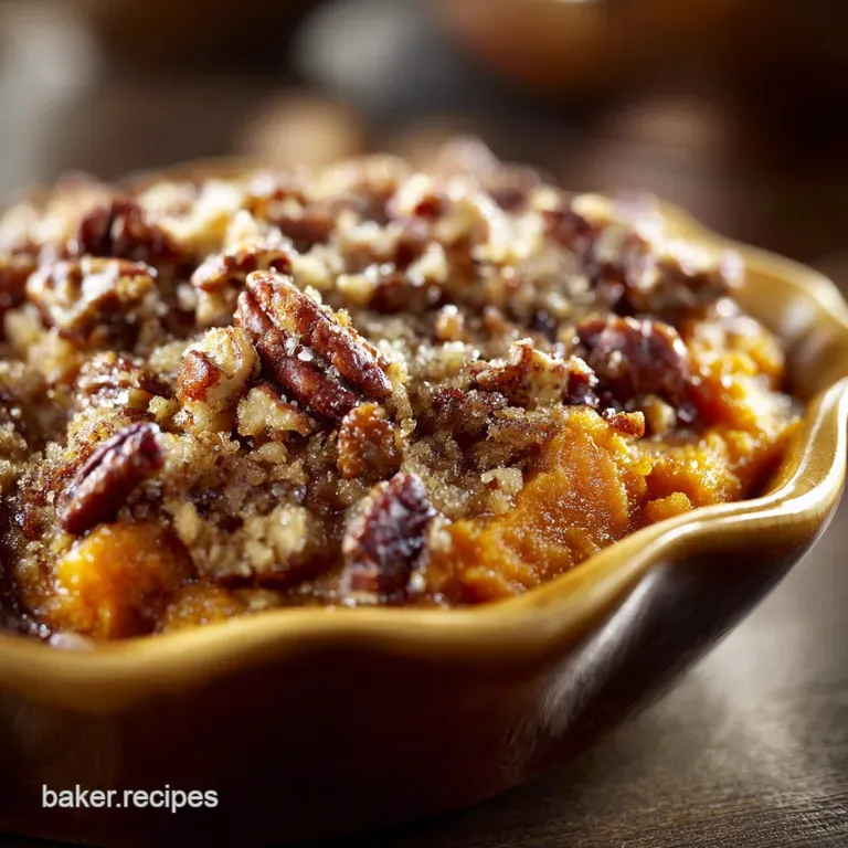 Sweet Potato Casserole: the Ultimate Brown Butter Pecan Streusel Recipe presentation