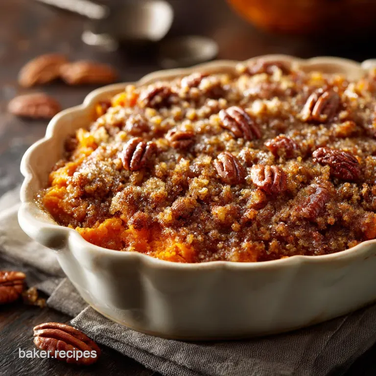 Sweet Potato Casserole with Brown Butter Pecan Streusel