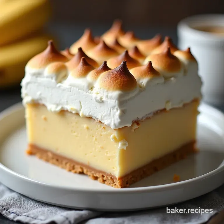 Brown Butter Wafer Caramelized Banana Pudding with Toasted Meringue Top