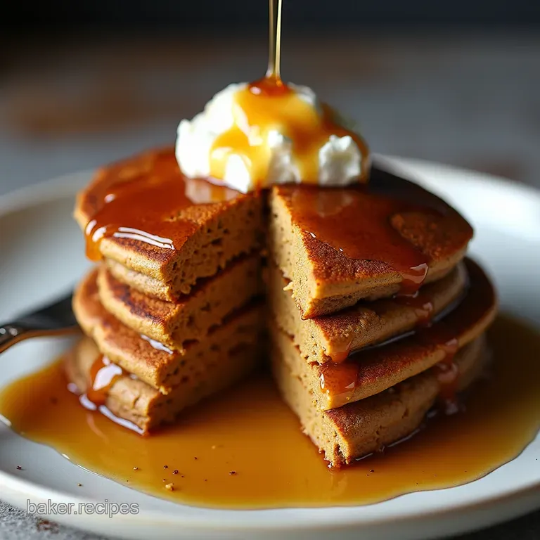 Earthy Elevated Fluffy Buckwheat Pumpkin Pancakes with Spiced Maple Drizzle
