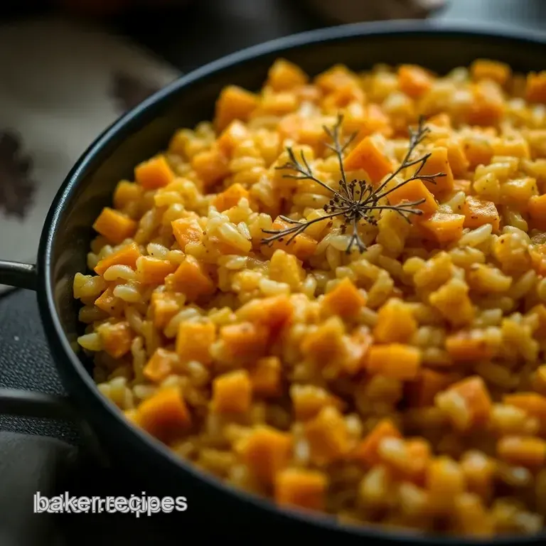 Butternut Squash Risotto with Sage and Parmesan presentation