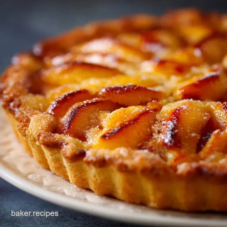The Ultimate German Fresh Peach Kuchen Buttery Shortbread Crust