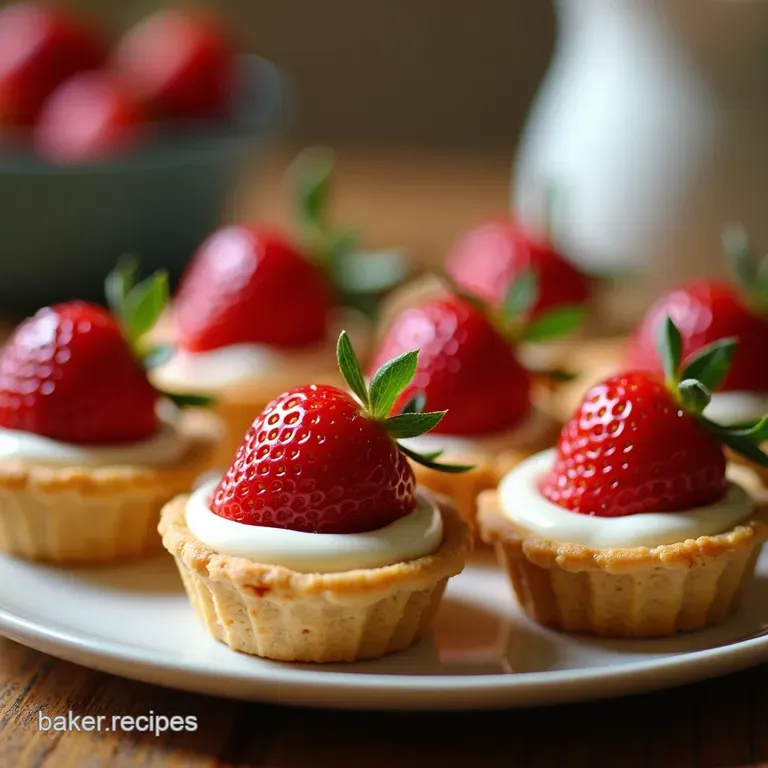 English Garden Mini Strawberry Tarts with Silky Vanilla Cr&egrave;me P&acirc;tissi&egrave;re presentation