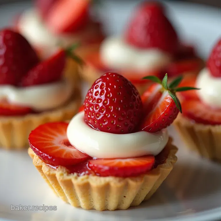 English Garden Mini Strawberry Tarts with Silky Vanilla Cr&egrave;me P&acirc;tissi&egrave;re