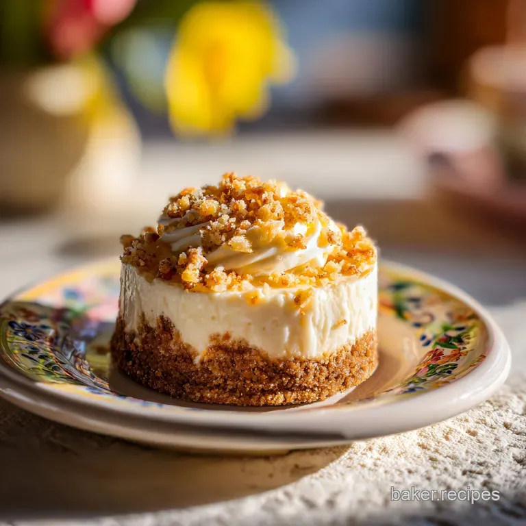 A generous slice of spiced carrot cake cheesecake, adorned with delicate piped frosting and a dusting of cinnamon.