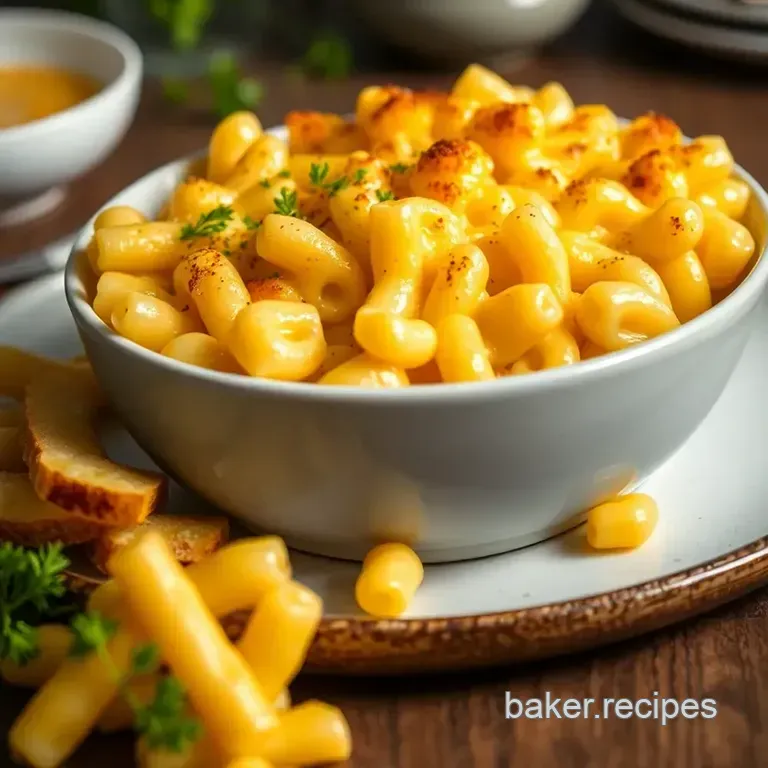 Cheddarific Comfort: Baked Mac & Cheese presentation