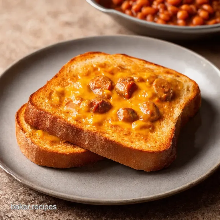 Cheesy Baked Beans Sausage Ragu on Toast