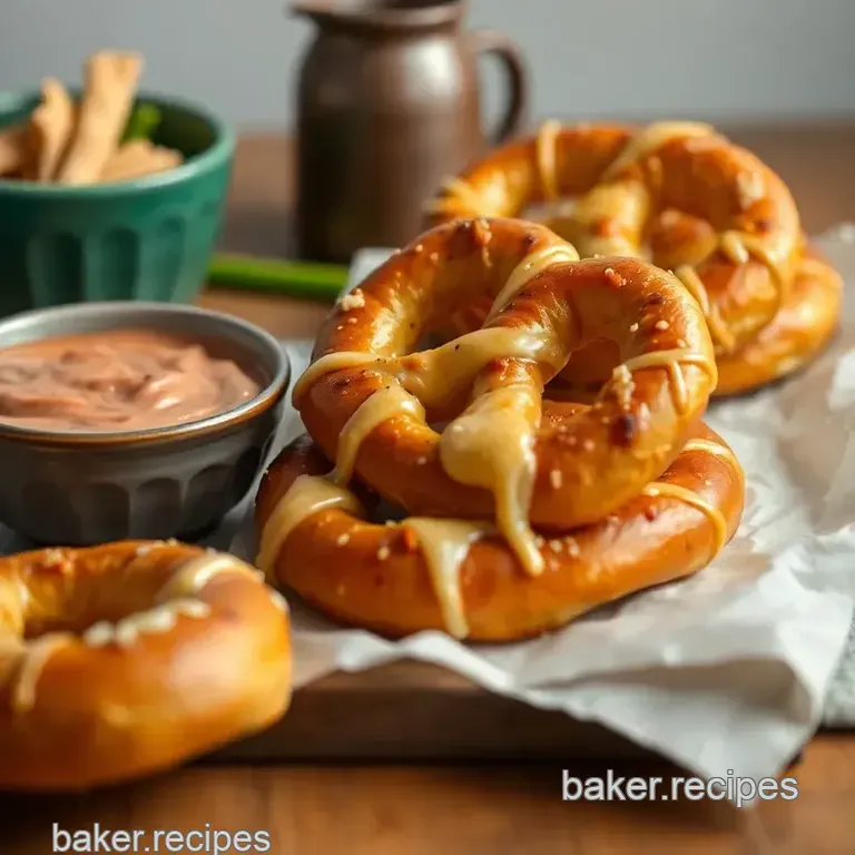 Cheesy Crab-Loaded Pretzels Delight presentation