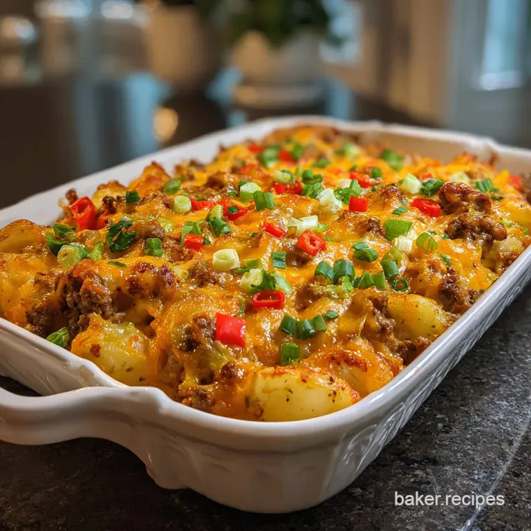 Cheesy Ground Beef Potato Dinner Casserole