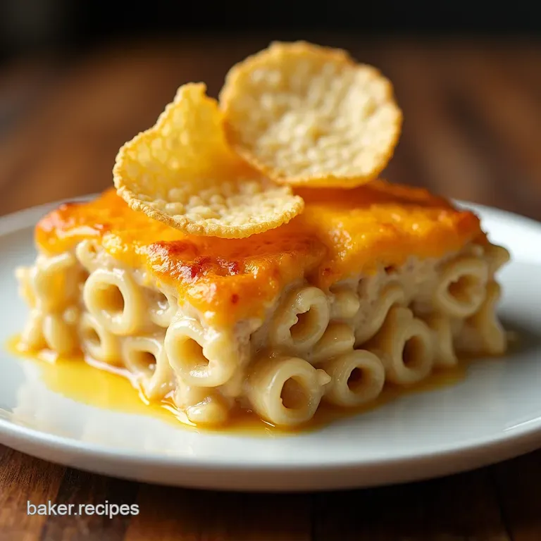 The Proper Cheesy Tuna Noodle Bake Nostalgia with a Crunchy Potato Chip Crown