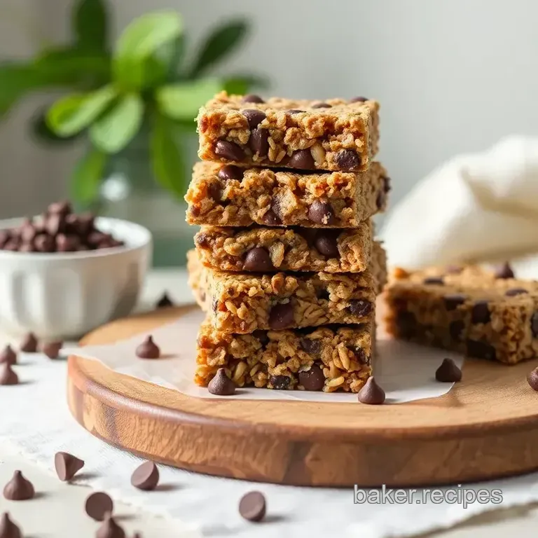 Chewy Granola Bars with Chocolate Chips presentation