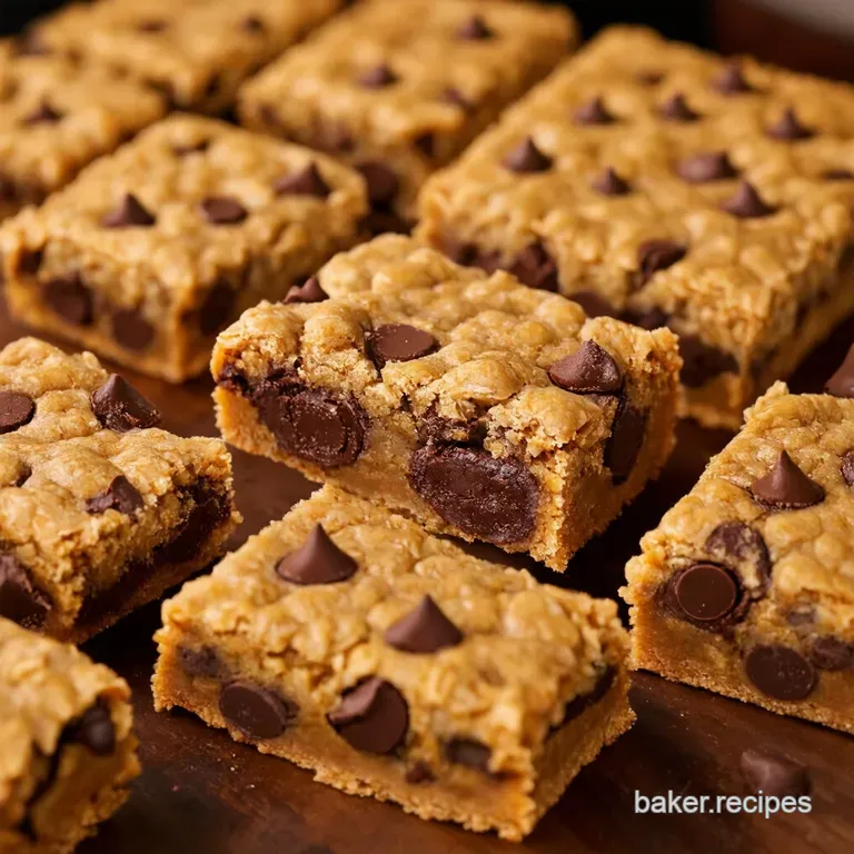 Chewy Oatmeal Chocolate Chip Dream Bars presentation