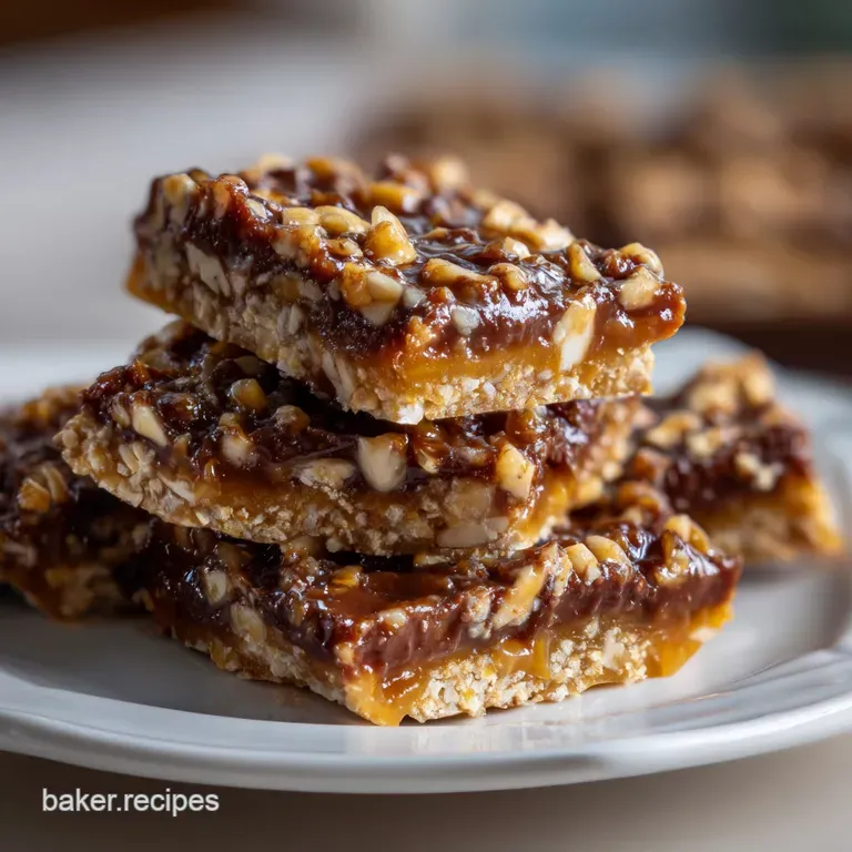 Toffee Bars: Salted Caramel Pecan Crunch Recipe presentation