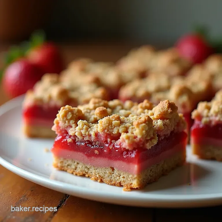 Sunshine Bake Chewy Strawberry Oatmeal Crumble Bars presentation