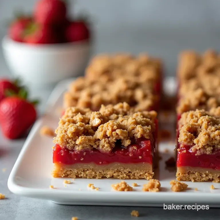 Sunshine Bake Chewy Strawberry Oatmeal Crumble Bars