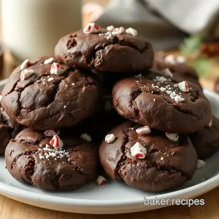 Winter Wonderland Chocolate Fudge Cookies with Peppermint