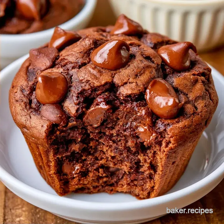Moist Double Chocolate Zucchini Muffins