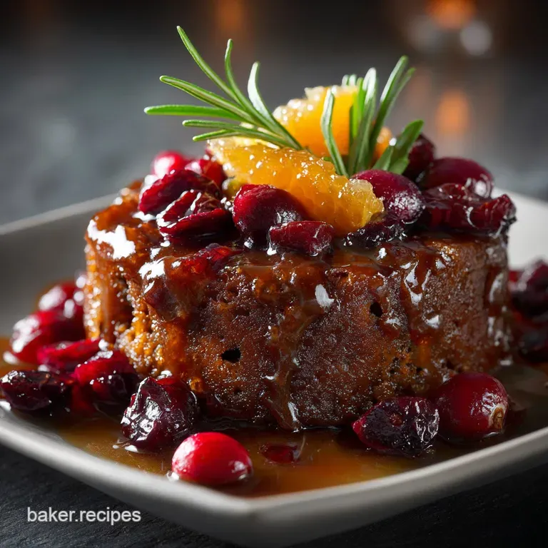 Christmas Desserts: Yuletide Sticky Toffee Pudding with Clotted Cream Caramel presentation